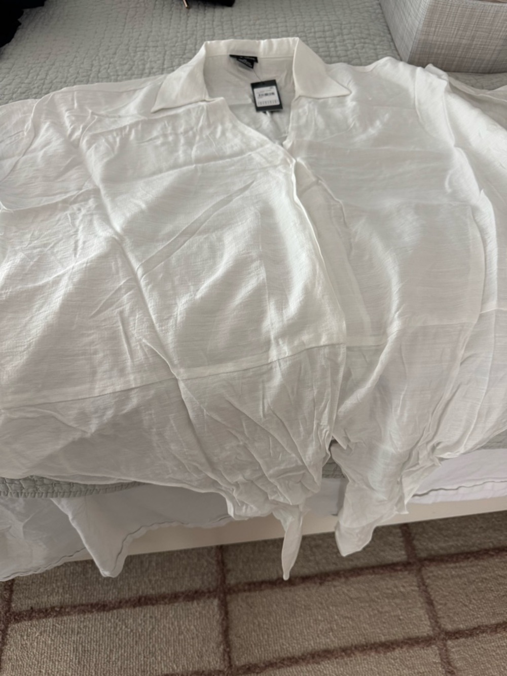 City Chic Ivory Button-Front Shirt Rosie